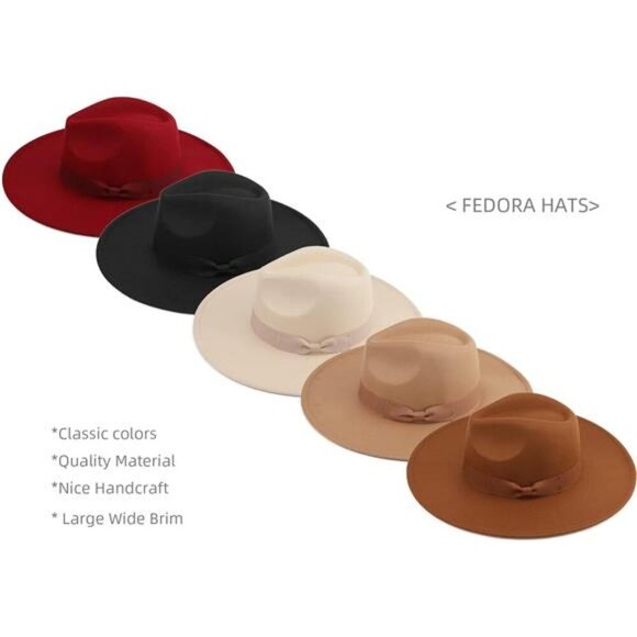 Big Wide Brim Women Fedora Hat main image 6